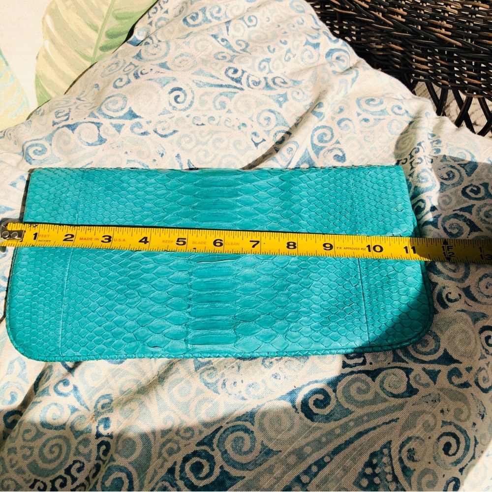 Alexandra Knight Mint Matte Python Soft Clutch Bag - image 4